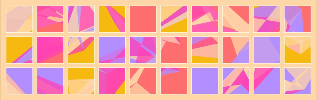 POST KONKRET BEWEGT II — Grid 10x3 (Katalog-Nr. 2025.09.21-064), 2025