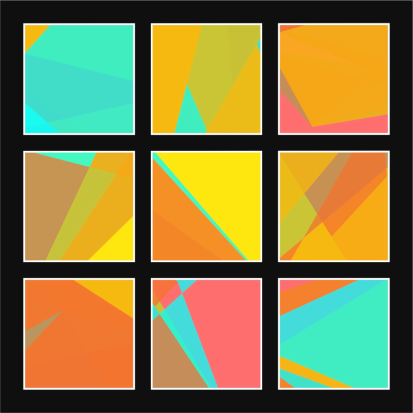 POST KONKRET BEWEGT II — Grid 3x3 - Black - (Katalog-Nr. 2025.09.22-042), 2025