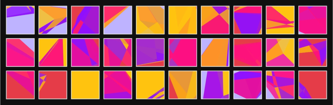 POST KONKRET BEWEGT II — Grid 8x2 (Katalog-Nr. 2025.09.22-003), 2025