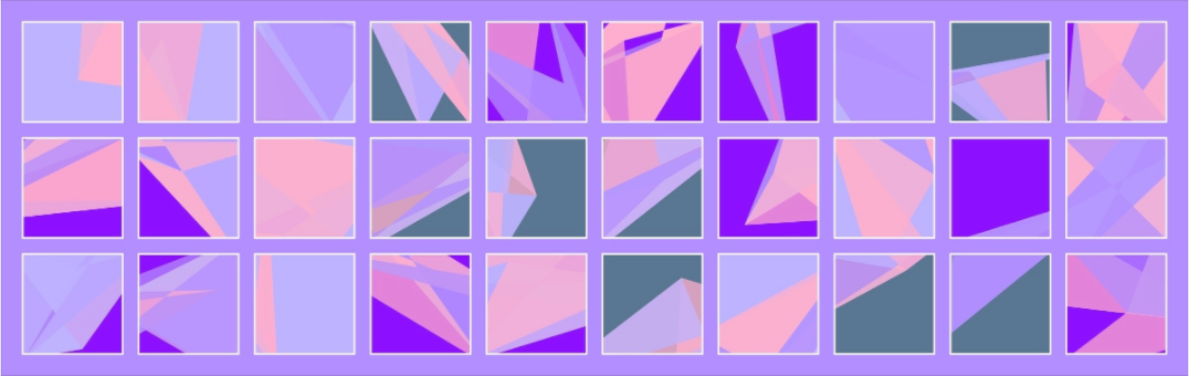 POST KONKRET BEWEGT II — Grid 10x3 (Katalog-Nr. 2025.09.21-068), 2025