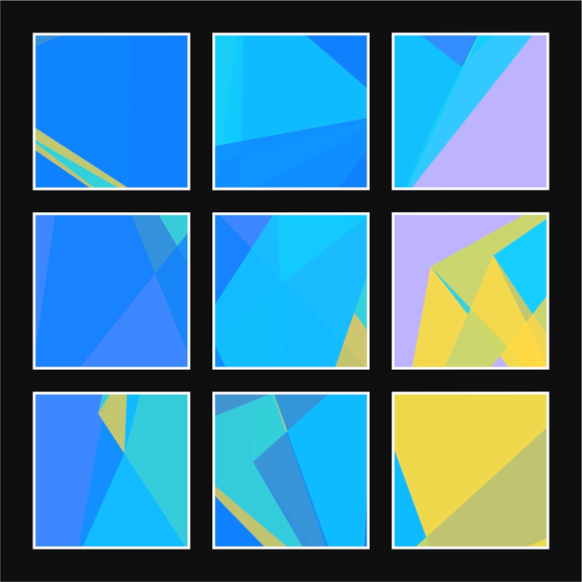 POST KONKRET BEWEGT II — Grid 3x3 - Black - (Katalog-Nr. 2025.09.22-027), 2025
