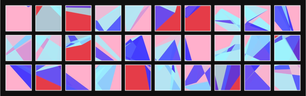 POST KONKRET BEWEGT II — Grid 8x2 (Katalog-Nr. 2025.09.22-005), 2025