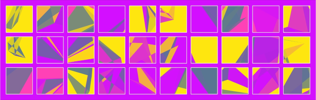 POST KONKRET BEWEGT II — Grid 10x3 (Katalog-Nr. 2025.09.21-063), 2025