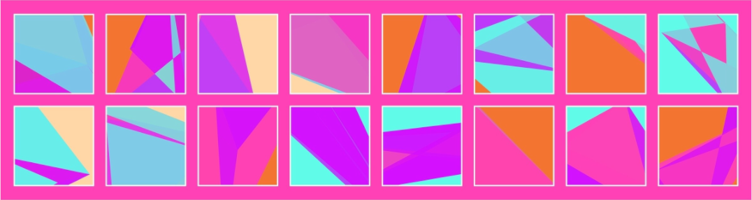POST KONKRET BEWEGT II — Grid 8x2 (Katalog-Nr. 2025.09.21-081), 2025
